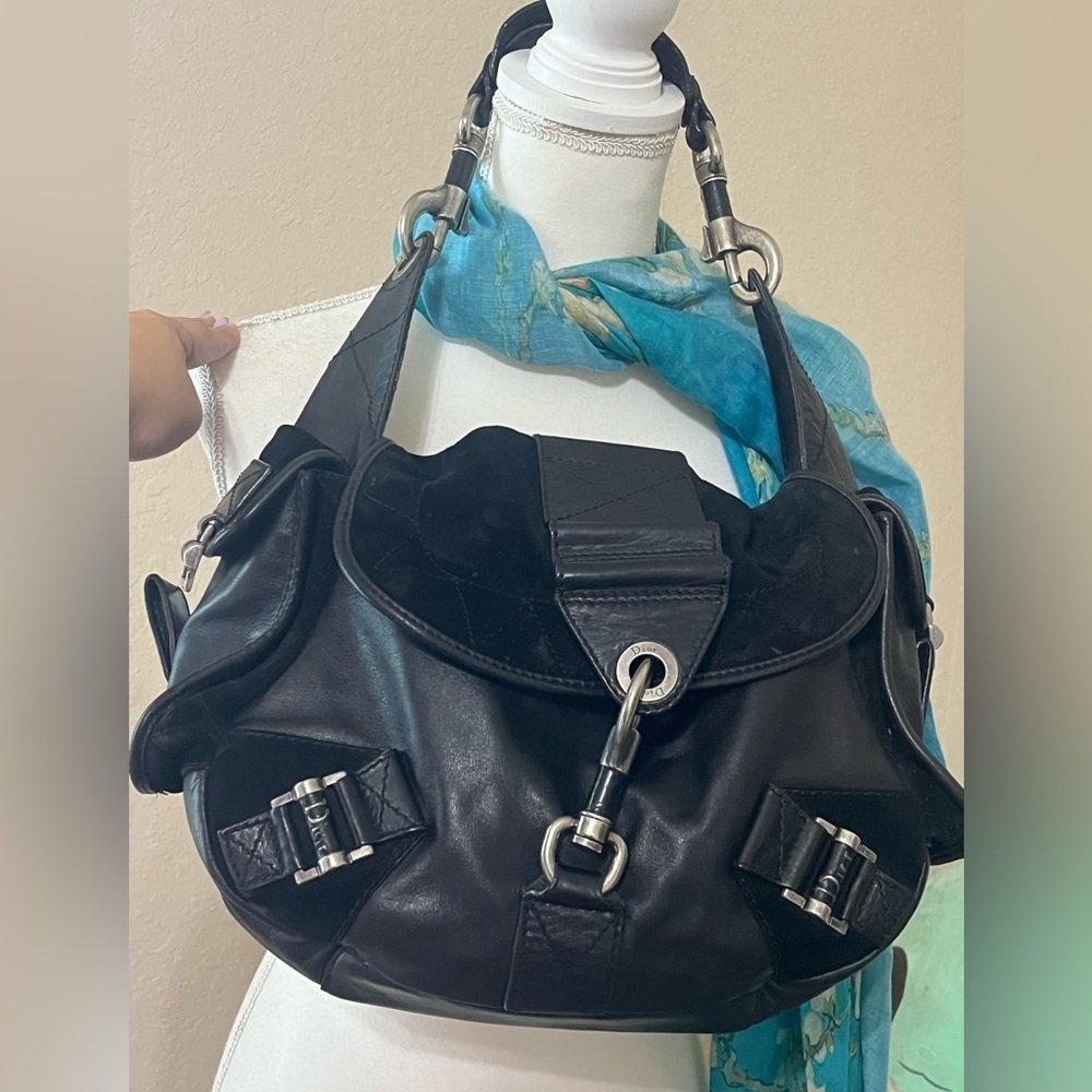 Christian Dior Black Leather & Suede Rebelle Hobo Bag – John Galliano Era (2006)